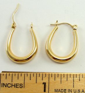  _14K Yellow Gold Earrings Hoop French Lock 1in X .625in_4