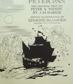 Peter Pan and Wendy Edmund Blampied 1st 1939 w RARE DJ