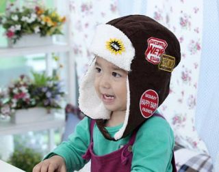 2013 New Baby Childrens Winter Warm Cap Hat Ear Protector Hat Coffee