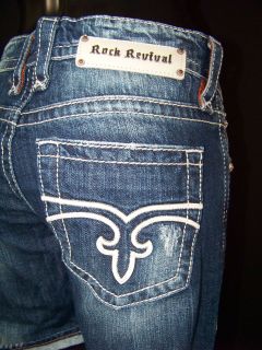 Womens Rock Revival Jeans Boyfriend Shorts Emilie Size 27