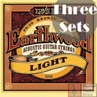 Ernie Ball 2004 Earthwood Light Acoustic Strings 3 Sets