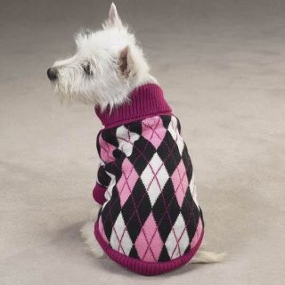 East Side Collection Andover Argyle Turtleneck Dog Sweater Hurry