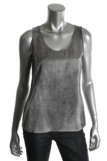 Eileen Fisher New Gray Rounded V Neck Tank Top Petites PS BHFO