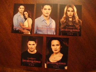   Breaking Dawn Cards SET Bella Edward Jacob Comic Con 2011 EXCLUSIVE