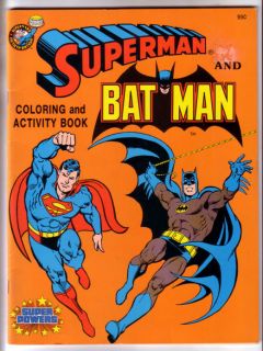 SUPERMAN AND BATMAN, SUPER POWERS COLORING AND ACTIVITY BOOK, UNUSED