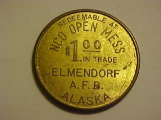 Elmendorf Air Force Base Alaska Military $1 00 Trade Token