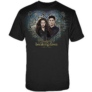  Couple Hearts Breaking Dawn Bella and Edward Black T Shirt