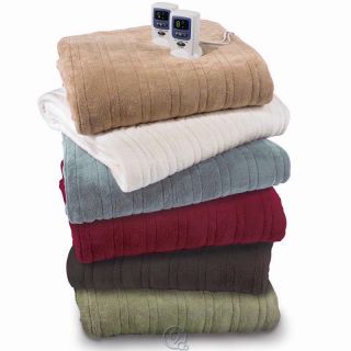 The Best Electric Heated Warming Blanket Beige 100 Micro Plush Fabric