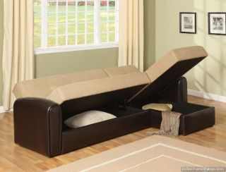 Storage Sectional Sofa Sleeper Bed Set Adjustable Couch