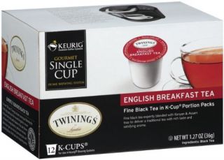 Twinings English Breakfast Tea Pack for Keurig K Cup Brewers 12 Count
