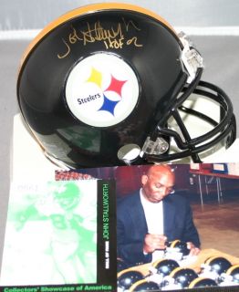 John Stallworth Autographed Mini Helmet Pittsburgh Steelers HOF 2002