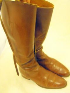  Womens Mens English Equestrian Brown Leather Riding Boots 35/242