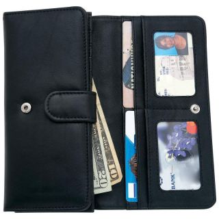 Embassy™ Ladies Solid Black Genuine Leather Wallet New in Box