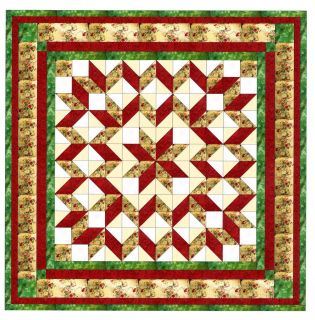 Easy Quilt Kit Galaxy Star Gorgeous Red Green Pre cut Fabrics Ready To