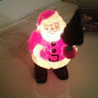 Vintage Royal Electric Light up Santa Claus Christmas Removable pine