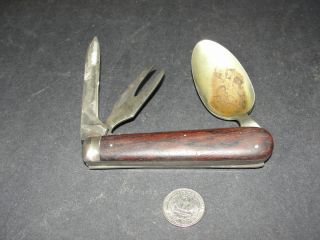 Antique Civil War Era Ulster Knife Company Hobo Folding Spoon Knife