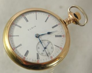 1909 Elgin Pocket Watch 16S Side Winder SW 20 Year Gold Filled Ready