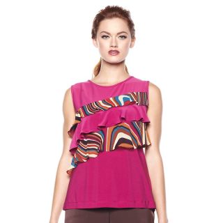 CSC® studio Paint Flow Tank Top with Layered Ruffles at