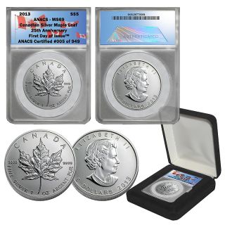 2013 MS69 ANACS First Day of Issue Limited Edition of 949 Canada Maple