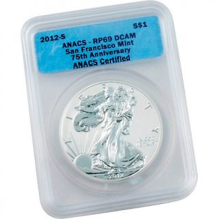 2012 Reverse Proof Silver Eagle Dollar   RP69 ANACS S Mint