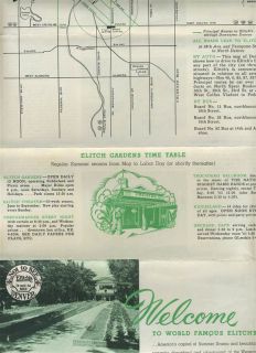 Elitchs Gardens Denver Colorado 1950s Brochure Rollercoaster