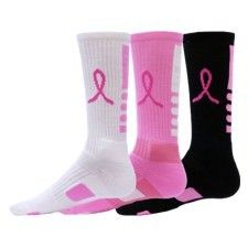 Elite Socks Breast Cancer Awareness Pink Ribbon Crew Football