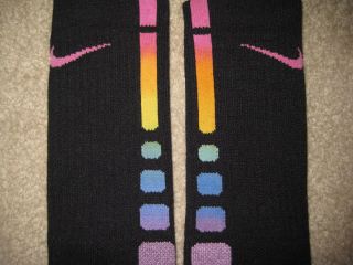 Custom RAINBOW BLEND Nike Elite Socks Sz L (8 12)