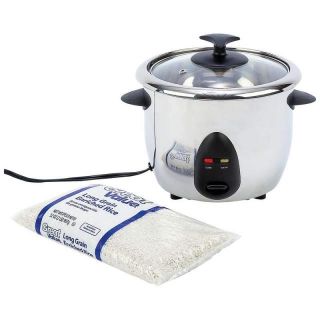 stainless steel electric rice cooker steamer glass lid 360 watts