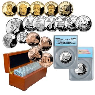 2009 PR70 18 piece Silver Proof Set First Day of Issue Graded by ANACS