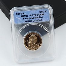 2004 Sacagawea Golden Dollar Coin   PR70 DCAM ANACS