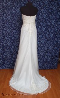 Alfred Angelo 1611 Lt Ivory Satin Tulle Beaded Wedding Dress 2