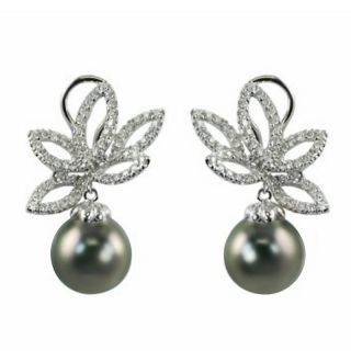 Imperial Pearls 18K White Gold 11 12mm Cultured Tahitian Pearl and 1
