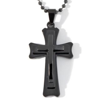  ip stacked cross pendant with 24 chain note customer pick rating 11