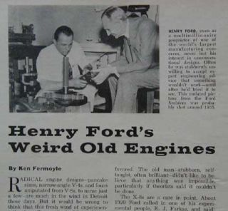 Henry Fords Weird Experimental Engines 1960 Pictorial