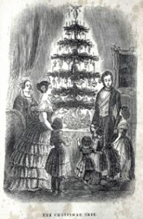 Queens Christmas tree at Windsor Castle 1848, adapted for Godeys