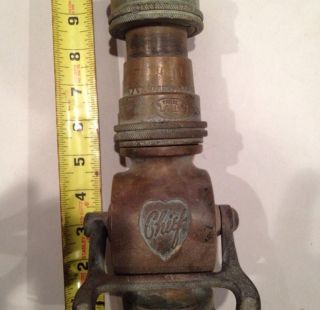 Elkhart Chief Brass Nozzle Adjustable Stream Fire Lally