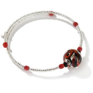 Murano by Manuela Red and Black Glass Bead Coil Bracelet at