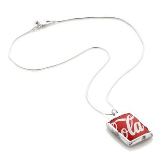  Smart Glass Recycled Coca Cola Bottle Square Pendant with 16 Chain