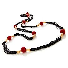 BAJALIA Black, Coral Color and Cream 60 Necklace