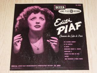 1950 Edith Piaf Chansons Des Cafes de Paris Decca DL6004 Canada