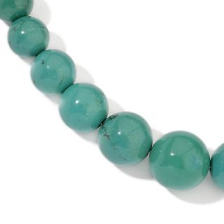 Graduated Turquoise 18 Sterling Silver Beaded Necklace at