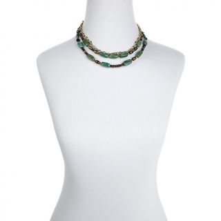  Barse Turquoise and Gemstone Bronze 18 Beaded Necklace