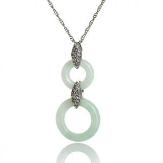  Circle Pendant with Diamond Accents and 18 Sterling Sil