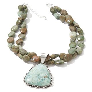  Finds by Jay King Miatso Island Stone Pendant and 18 Beaded Necklace