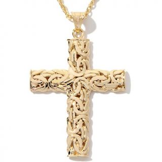  ® Byzantine Cross Pendant with 18 Cable Link Chain