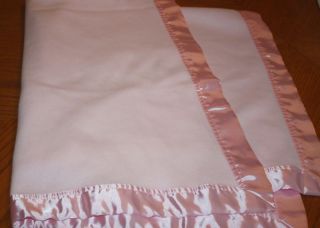 Especially for Baby Plain Pink Satin Trim Baby Blanket