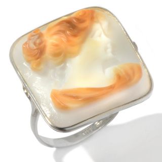 Italy Cameo by M+M Scognamiglio® 20mm Cornelian Triple Carved Ring at