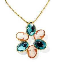 Amedeo NYC® Bay of Naples 15mm Cornelian Shell and Blue Crysta at