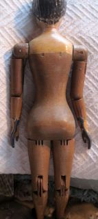 Joel Ellis Wooden doll 15 inches made in Springfield Vermont