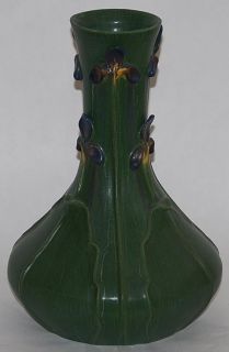 Ephraim Faience Pottery Wild Iris Vase 316